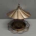 LBTING Bird Feeder for Outdoor, Squirrel Proof Metal Wild Bird Feeder for Hanging Outside Garden Yard Decoration, Flower Petals Shaped with Roof