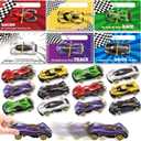 OCHIDO Valentines Day Cards for Kids with Die-Cast Racing Cars, 24 Packs Valentines Day Gifts for Kids Classroom Exchange, School Class Prizes, Valentines Party Favors for Boys and Girls