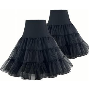 RULTA Women's 50s Vintage Petticoat 26" Crinoline Rockabilly Tutu Skirt Slip S