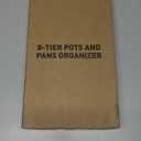 MUDEELA Pots and Pans Organizer Rack under Cabinet 14.55in Height, 8-Tiers Adjustable Pot Rack with 3 DIY Methods, Pot Lid Organizer inside Cabinet for Kitchen Pantry Organization and Storage (LightDuty-15"H-Black)