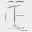 Volnamal Hand Towel Holder for Bathroom, 2-in-1 T-Shape Towel Stand with Countertop Tray, Hand Towel Rack Standing for Counter Top, Vanity, Kitchen, Heavy Non-Tipping Holder - Silver