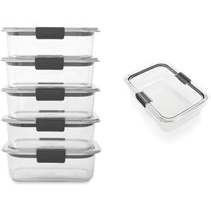 Rubbermaid Brilliance Food Storage Containers, 12 Piece Plastic Containers with Lids, BPA-Free, Leak Proof, Clear