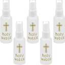 5Pcs Holy Water Bottles Small Spray Bottle Holy Water Empty Containers 2zo/60ml Holy Water Plastic Bottle for Christmas Halloween Thanksgiving Baptism Party Church (5Pack)