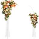 Metal Wedding Arch Stand,Set of 2 Curved Top Arch Backdrop Stand Wedding Arches for Ceremony Birthday Anniversary Baby Shower Floral Stand Background Decoration (White,7.8FT & 6.7FT)