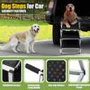 Foldable Dog Stairs with Non-Slip Surface - Portable Aluminum Dog Steps for Trucks, SUVs & Cars - 4 Steps