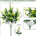20 Bundles Artificial Plants for Outdoor Fake Plants for Spring Decoration,Faux Eucalyptus Plants for Planter UV Resistant Lifelike for Home Porch Garden（Green）