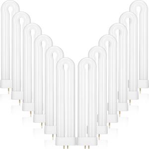 12 Pcs Bug Zapper Light Bulb Replacement for 15W Insect Attracting Lamp with 4-pin Base, U Shaped Twin Tube Bulb, Bug Zapper Replacement Bulbs for Indoor Outdoor Mosquito Zapper