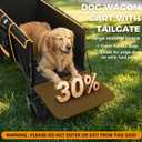 Snagle Paw Extra Large Dog Stroller for Large Dogs up to 100 lbs Foldable Pet Wagon with Anti-Slip Ramp, Expandable Tailgate, All-Terrain Wheels, One-Step Brake & Adjustable Handle,Orange