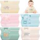 Shinymoon 100 Pcs Disposable Baby Bibs Individual Wrapped Travel Bibs Waterproof Food Catcher for Toddlers Girls Boys Feeding, Cute Style