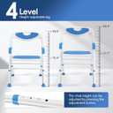 Adjustable Height Foldable Shower Chair with Back for Elderly & Disabled Sturdy Non-Slip Shower Seat for Indoor & Travel Use