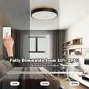 Modern Wood Flush Mount Ceiling Light, Black LED 5CCT 2700K-6000K Dimmable Ceiling Light Fixtures, Round Close to Lighting Fixture for Kitchen Entryway Hallway Bedroom Laundry Room-11.8in