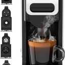 ST-550 4-in-1 Espresso Capsule Coffee Machine, Single Serve Coffee Maker for K*Cup/Nespresso/Dolce Gusto/Ground Coffee, 19Bar, 1L, Silver