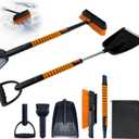 Extendable Snow Brush and Ice Scraper for Car Windshield - 45" Snow Brush for Car with 360 Rotating Head - Sturdy Snow Scraper and Ice Scraper for Sedans, SUVs, Trucks - Easy Storage