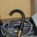 Matte Black Bathroom Faucets, Waterfall Bathroom Sink Faucet Modern Single Handle Bathroom Faucte 1 or 3 Hole, RV Mixer Tap Vanity Faucet - Includes Pop-up Drain Supply Hoses Deck Plate