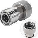 Garden Hose to Pressure Washer Adapter, 3/4" GHT to 1/4" Quick Connect, Hose to Power Washer Connector with Stainless Steel Construction for Car Wash, Nozzle and Sprayer Attachment, Stainless Steel