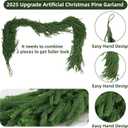9 Ft Christmas Norfolk Pine Garlands Artificial Greenery Garland Christmas Real Touch Winter Pine Garland for Table Mantle Wall Indoor Outdoor Xmas Decorations (1 pcs)