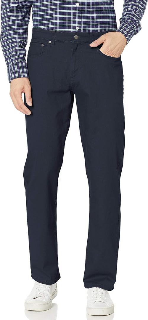 Amazon Essentials Men's Pants, Relaxed-Fit, 5-Pockets, Stretch Twill (34W x 31L, Navy)