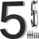 8 Inch Large Floating House Numbers, Black Modern House Number for Outside, Home Address Numbers for Outdoor Garage Gate Wall Street (5)