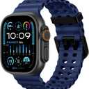 Odbeai Ocean Sport band Compatible with Apple Watch Ultra 2 3/Ultra Band for Men 49mm 46mm 45mm 44mm 42mm,Soft Silicone Breathable Waterproof Outdoors for iWatch Series 11 10 9 8 7-1 SE Men Women (Blue)
