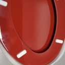 Red Elongated Toilet Seat Natural Wood Toilet Seat with Zinc Alloy Hinges, Easy to Install also Easy to Clean, Scratch Resistant Toilet Seat by Angol Shiold (Elongated, Red)