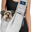 CUBY Dog and Cat Sling Carrier - Hands Free Reversible Pet Papoose Bag - Soft Pouch and Tote Design - Suitable for Puppy, Small Dogs Cats Outdoor (Classic Grey)