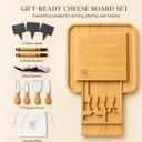 Charcuterie Boards Gift Set - Bambusi Bamboo Cheese Board Set with Serving Knives, Meat and Cheese Platter for Hosting Parties, Gifts for Women, Mom, Wife, Wedding, Housewarming, Birthday, Mothers Day