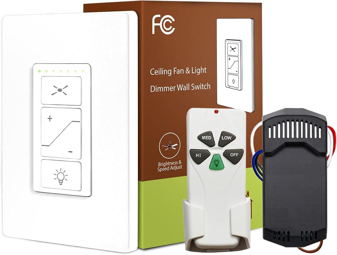 Ceiling Fan Remote Control Kit, Universal Ceiling Fan Remote Control Kit, Fan Remote Control Kit, Ceiling Fan Wall Switch UC9050T UC 9050T, Compatible with Hunter Hampton Bay