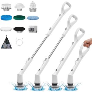 Electric Spin Scrubber,2026 New Cordless Cleaning Brush,Shower Cleaning Brush with 7 Replaceable Brush Heads, Power Scrubber 3 Adjustable Speeds,Detachable Long Handle & IPX7 Waterproof