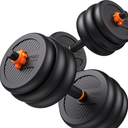 FEIERDUN DS2 Adjustable Dumbbells, Total of 21lbs, Free Weight Set with Connector, 5 in1 Dumbbells Set Used as Barbell, Kettlebells, Push up Stand, Weight Plate, Fitness Exercises for Home Gym Suitable Men/Women