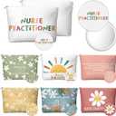 21 Set Nurses Week Gifts for Women Nurse Practitioner Graduation Gifts Bulk Np Cosmetic Bags Compact Mirrors Canvas Makeup Bag Nurses Gift for Nursing School Hospital