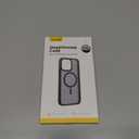 Lamicall Magnetic Case for iPhone 15 Pro Max, for Magsafe - [Diamond Textured Anti-Slip Edge] [Military Grade Shockproof Protection] Translucent Hard Slim Magnet Protective Cover (Black)