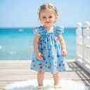 4th of July Toddler Baby Girl Outfit Stars Sleeveless Tulle Tutu Dresses Girls Fourth of July Dress (Blue)
