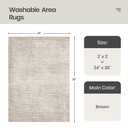 Valenrug 9x12 Area Rug Non Slip, Large Washable Rugs for Living Room, Brown