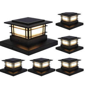 Dynaming 7 Pack Solar Post Cap Lights Outdoor, Fence Post Solar Lights Fit for 4x4 5x5 6x6 Vinyl/Wooden Posts, High Brightness Warm White SMD LED Lighting Decor for Garden Deck Patio