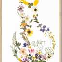 TwoDays Floral Silhouette Cat Wall Art, Cute Botanical Flower poster, Minimalist Abstract Boho Pictures Room Decor, Gift for Cat Lovers (12" X 16", UNFRAMED)