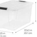 IRIS USA 72 Qt Stackable Plastic Storage Bins with Lids, 6 Pack - BPA-Free, Made in USA - See-Through Organizing Solution, Latches, Durable Nestable Containers, Secure Pull Handle - Clear