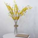 Artificial Forsythia Branches, 6 Pcs 39.4 Inch Cherry Blossom, Spring Flowers Artificial for Decoration, Silk Forsythia Flowers Artificial Orchids Wedding Office Home Party Dining Table Decor