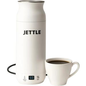 Electric Kettle - Travel Portable Heater for Coffee Tea Milk Soup - Stainless Steel Travel Water Boiler tea pot with Temperature Control - LED - Automatic Power Off - 450ml - Kitchen Appliance (White)