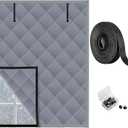 3 Layer 63 x 47 Inches Winter Insulated Window Curtain-Oxford Thermal Insulated Window Blanket with Fastener-Gray Window Insulation Kit for Winter Keeping Warm