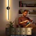 24 Inch Battery Operated Wall Sconce Set of 2, Dimmable Battery Sconces with Remote Control, 8000 mAh Rechargeable Sconces, 350 Rotate Modern LED Lights for Bedroom, Living Room, Black Gold