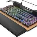 7KEYS Retro Typewriter Mechanical Gaming Keyboard, Vintage Style Computer Keyboard with Wireless Bluetooth5.0/Wired/2.4G, True RGB Backlight, Compatible with PC/Laptop/Tablet/Phone (Linear Switch)