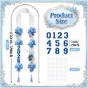 Graduation Leis Class of 2026 Artificial Flower Sash with 20 Sheets Number Iron on Patches DIY Grad Floral Lei Necklace for High School College Senior Grad Gifts Party Supplies(Blue)