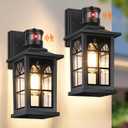 2-Pack Motion Sensor Outdoor Wall Lights, Dusk to Dawn Porch Lights Outdoor Wall Sconces Lanterns, Aluminum Exterior Lighting Fixtures, 3 Lighting Modes Outside Lights for House Front Door Garage, 12.6"