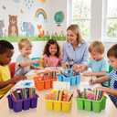 GlikCeil 24 Pcs Classroom Caddy Storage Basket with Handle,Multicolor