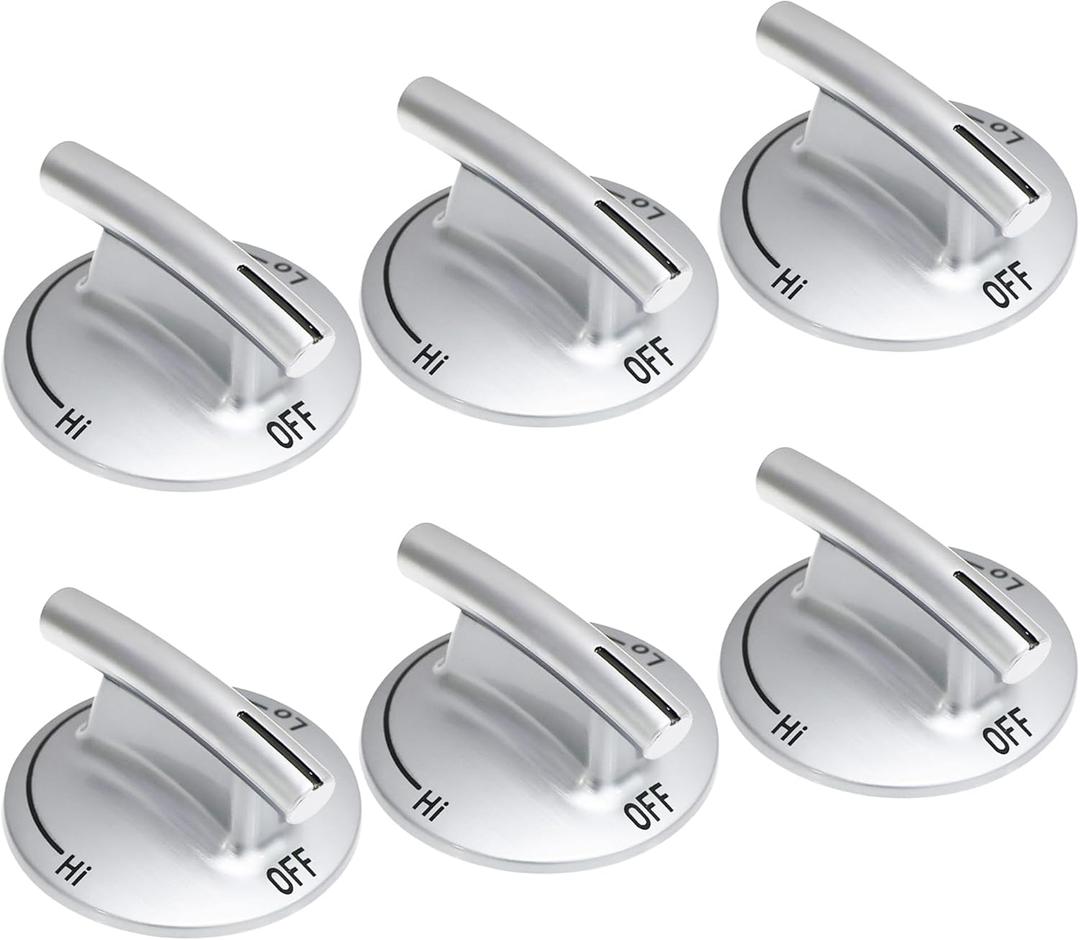 Upgrade 7733P410-60 Surface Burner Knobs Compatible with May-tag/Jenn-Air/Kitchen-Aid/Whirlpool Gas Cooktop Stove, Control Knob Replacement Part 74007733, AP5668987, PS2375871, AP6011505-6 Pack