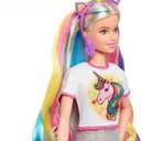 Barbie Fantasy Hair Doll & Accessories, Long Colorful Blonde Hair with Mermaid & Unicorn-Inspired Clothes