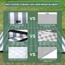 ZUBOND Picnic Blanket 80''x80'', Waterproof Sandproof Beach Outdoor Camping Mat Extra Large Foldable Gingham Big Travel Essential Accessories Gift Park Patio Lawn Garden Grass Ground Music Festival