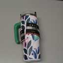 Spring Flowers Art Light Color Vacuum Insulated Tumbler with Lid 40 oz Water Bottle Reusable Coffee Travel Mug Spill Proof Leak Proof for Water, Iced Tea or Coffee