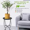 2 Pack 15 Inch Tall Plant Stands Outdoor Indoor, Metal Side Tables for Patio, Weather Resistant Flower Pot Racks with Swirl Pattern, Black End Table Set for Garden Balcony