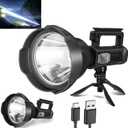 Rechargeable Spotlight Flashlight High Lumens 3,000,000L, Super Bright Led Spot Light Outdoor with Adjustable Tripod, 4 Modes High Powered Handheld with USB C, Waterproof for Boat, Emergency